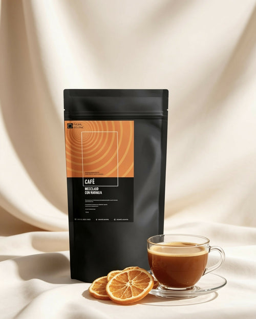 Café biologique mélangé avec de l'orange